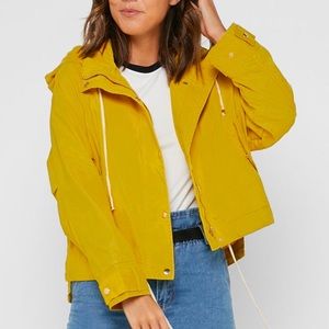 Forever 21 Yellow Utility Jacket with Hood